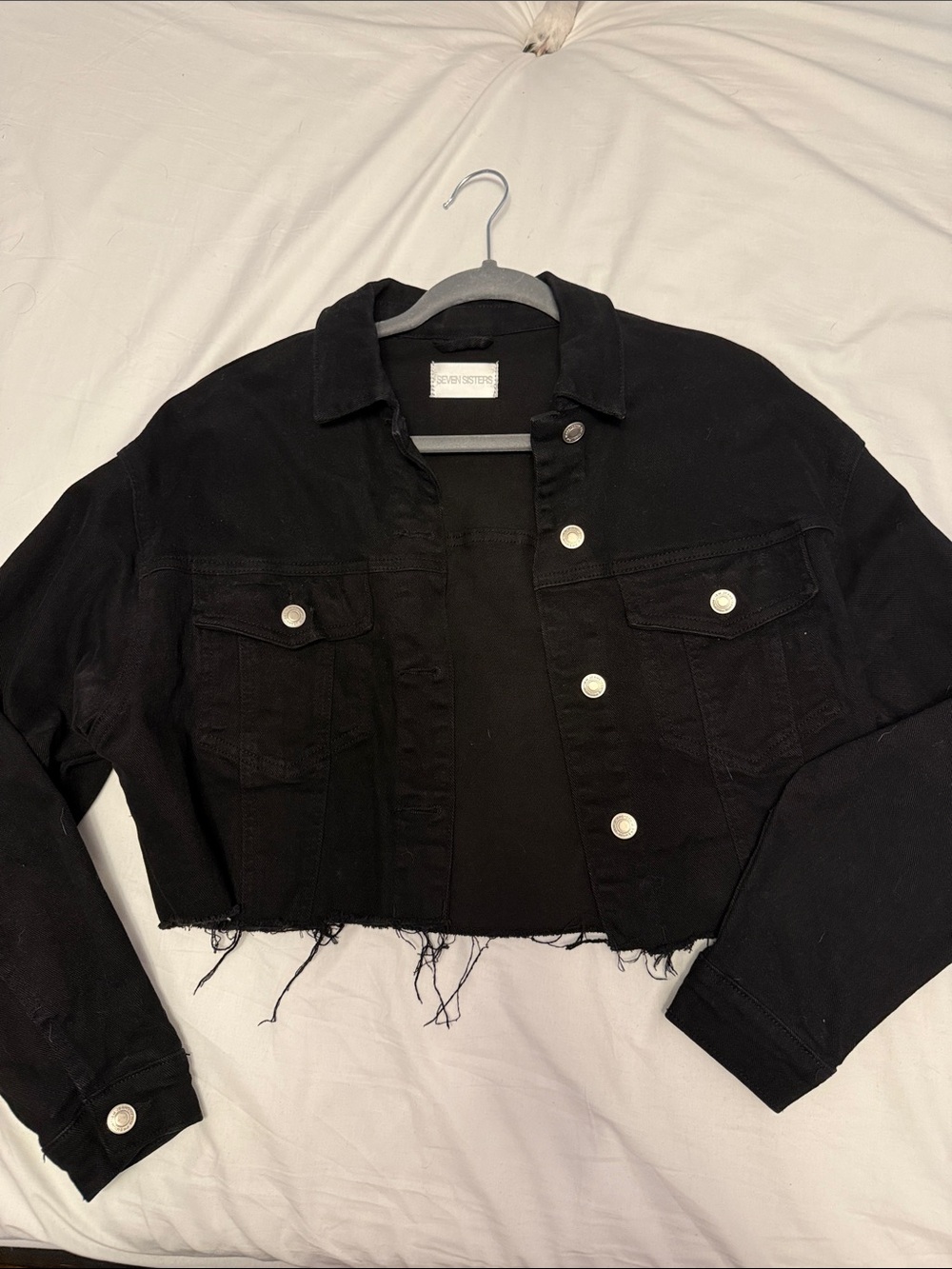 Cropped Black Denim Jacket